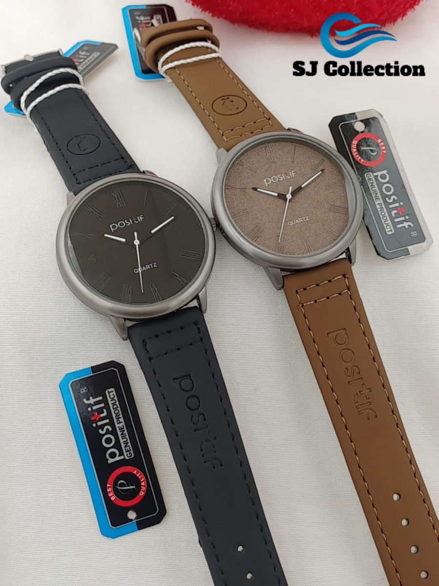 Positif Watch Leather Strap With Normal Box ( Random Color )
